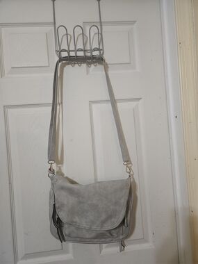 Target Gray Faux-Leather Crossbody Messenger Bag